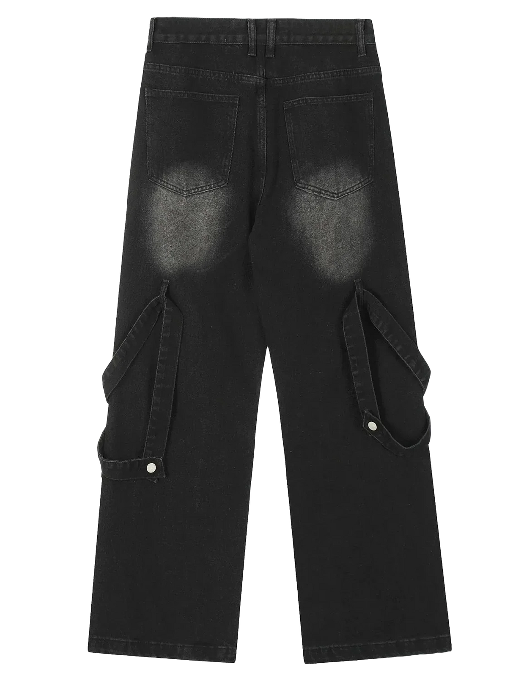Black distressed cargo pants