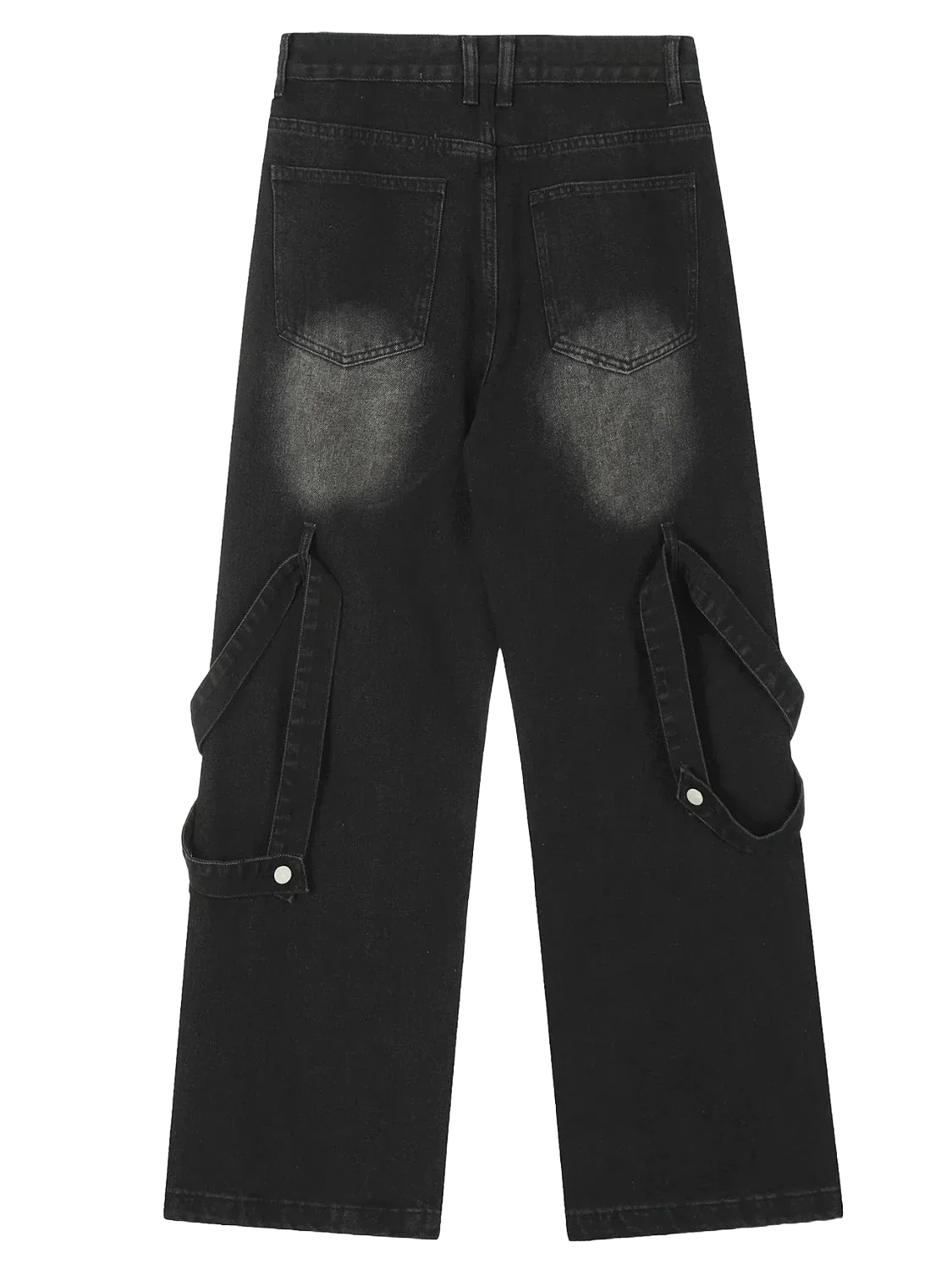 Black distressed cargo pants