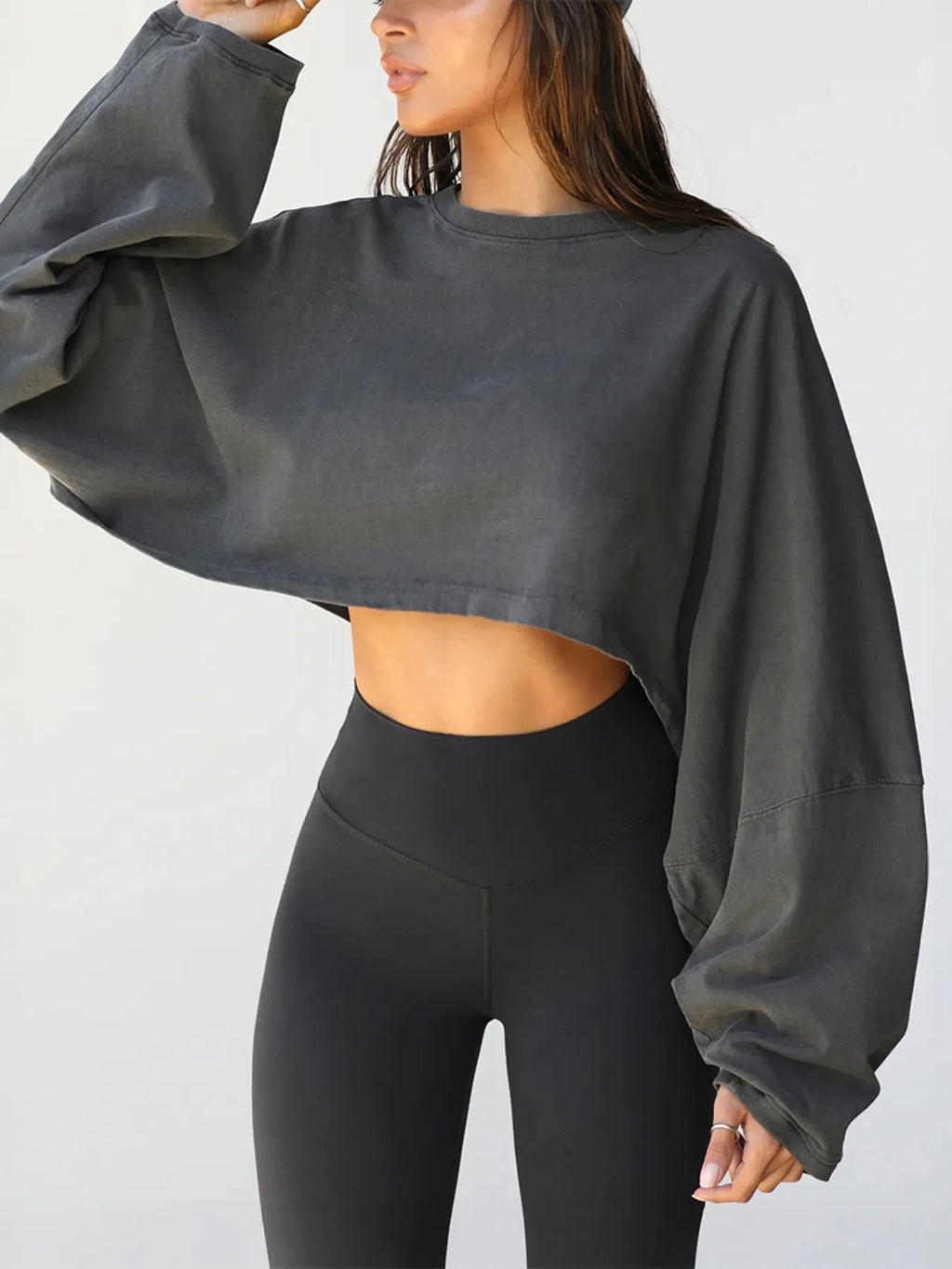 Long Sleeve Crop Sweatshirt
